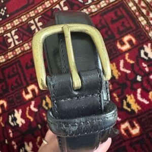 Vintage Italian leather belt with brass buckle. Looks like Coach